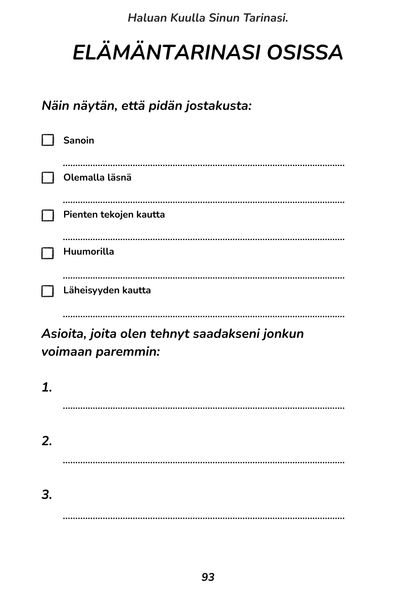 Haluan Kuulla Sinun Tarinasi - Helppo ja kaunis tapa vaalia perheen muistoja.